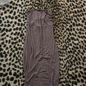 Elegant Strapless Brown Dress